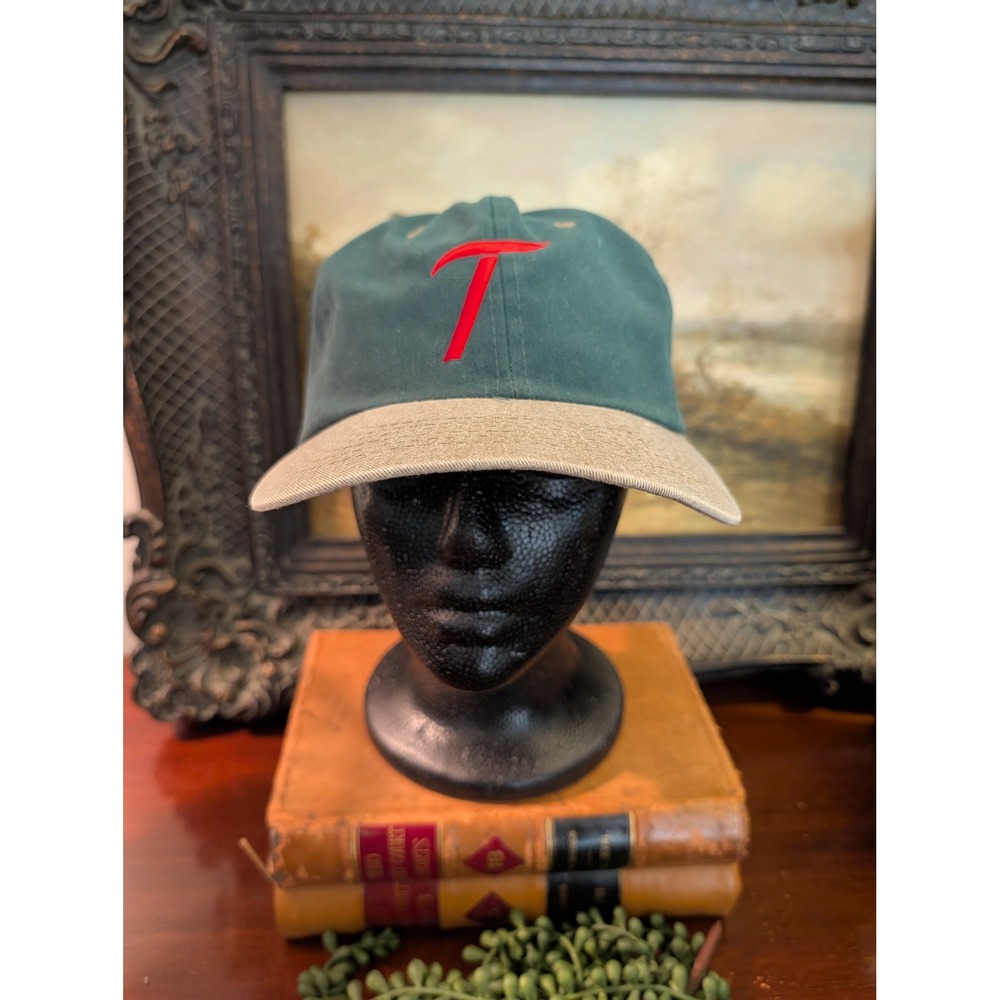 Tanqueray Gin Vintage Snapback Hat Mens Green Tan Two Tone Promo Baseball Cap